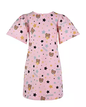 Розовое платье с принтом "звезды" Moschino детское