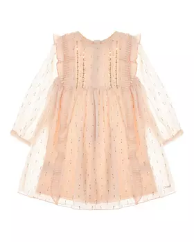 Розовое платье с рюшами и пайетками Chloe детское