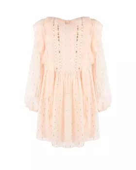 Розовое платье с рюшами и пайетками Chloe детское