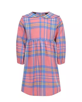 Розовое платье в голубую клетку Mini Rodini детское