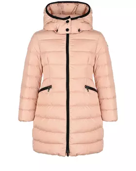 Розовое приталенное пальто Moncler детское