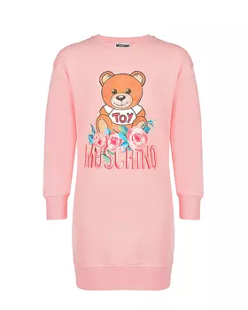 Розовое трикотажное платье Moschino детское