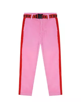 Розовые брюки с красными лампасами DKNY детские