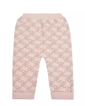 Розовые брюки с монограммой бренда Fendi детские