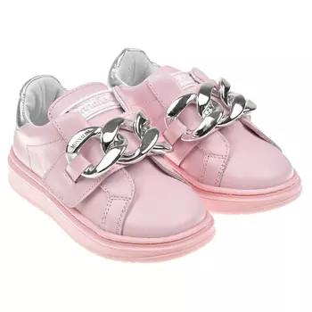 Розовые кеды с серебристой цепью Monnalisa детские