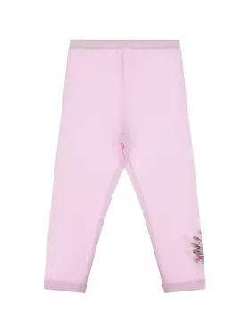 Розовые леггинсы из хлопка и эластана Monnalisa детские