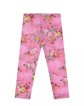 Розовые леггинсы с цветочным принтом Monnalisa детские