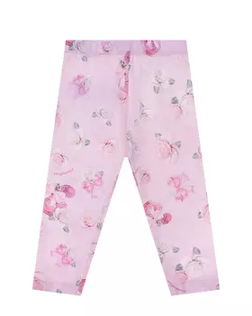 Розовые леггинсы с цветочным принтом Monnalisa детские