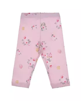 Розовые леггинсы с цветочным принтом Monnalisa детские