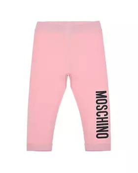 Розовые леггинсы с логотипом Moschino детские