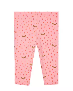 Розовые леггинсы с принтом "белки" Sanetta Kidswear детские