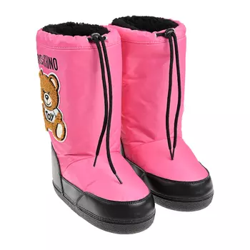 Розовые мунбуты с аппликацией "мишка" Moschino детские