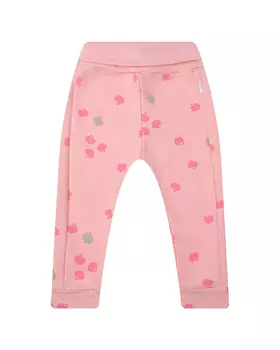 Розовые спортивные брюки с принтом "яблоки" Sanetta Kidswear