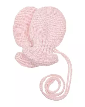 Розовые варежки-царапки с завязками Chobi детские