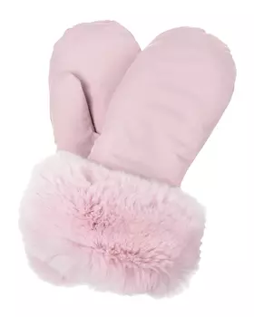 Розовые варежки с меховой отделкой Plooml детские