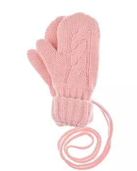Розовые варежки с узором "косичка" Chobi детские