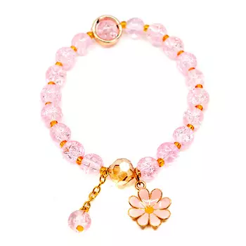 Розовый браслет с цветком Tais детский