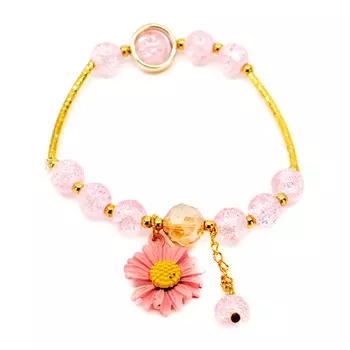 Розовый браслет с цветочком Tais детский