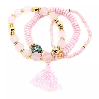 Розовый браслет с кисточкой Tais детский