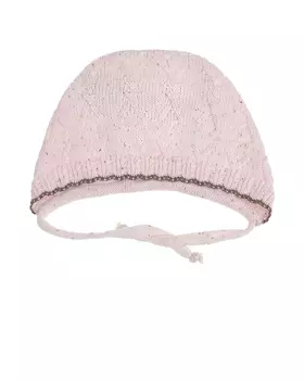 Розовый чепчик с бежевым кантом Marlu детский