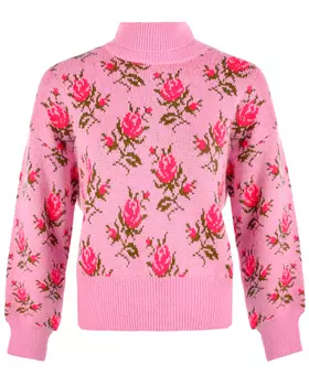 Розовый джемпер с цветочным декором Red Valentino