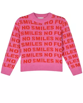 Розовый джемпер с принтом "no smiles" Stella McCartney детский