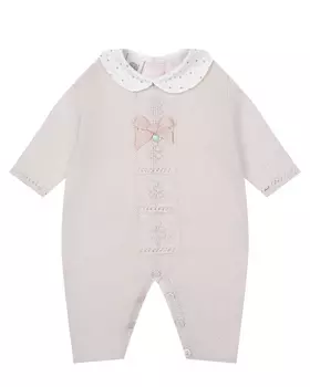 Розовый комбинезон с белым воротником Marlu