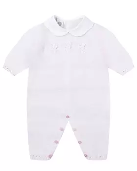 Розовый комбинезон с белым воротником Marlu