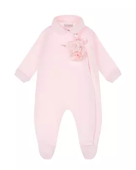 Розовый комбинезон с цветочной аппликацией La Perla детский