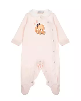 Розовый комбинезон с декором "зайчик" Monnalisa детский