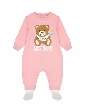 Розовый комбинезон с принтом "медвежонок Toy" Moschino
