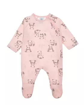 Розовый комбинезон с принтом "панды" Sanetta