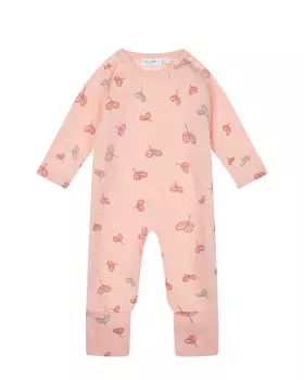 Розовый комбинезон с растительным принтом Sanetta