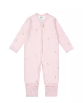 Розовый комбинезон с растительным принтом Sanetta детский