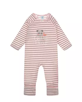 Розовый комбинезон в полоску с принтом "панда" Sanetta