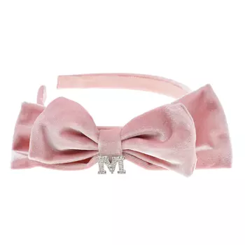 Розовый ободок с бантом Monnalisa детский