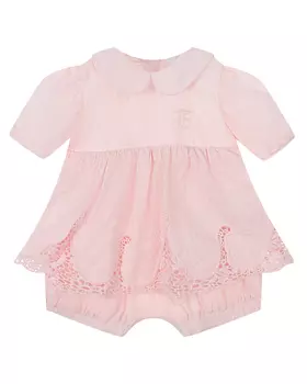 Розовый песочник с ажурной вышивкой Ermanno Scervino