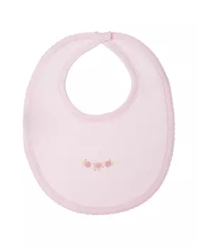 Розовый слюнявчик с вышивкой Lyda Baby