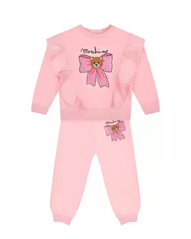 Розовый спортивный костюм с рюшами Moschino детский