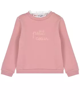 Розовый свитшот с кружевной вставкой Tartine et Chocolat детский