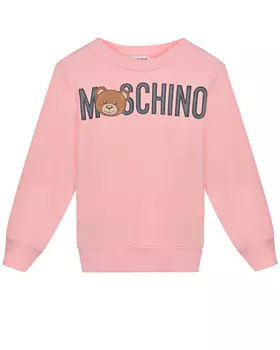 Розовый свитшот с лого Moschino детский