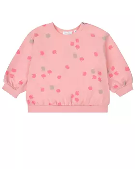 Розовый свитшот с принтом "яблоки" Sanetta Kidswear