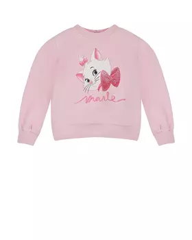 Розовый свитшот с принтом "котенок" Monnalisa детский
