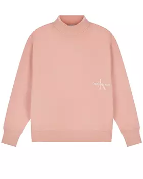 Розовый свитшот с вышитым логотипом Calvin Klein детский