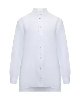 Рубашка прямая с декором макраме, белая 120% Lino