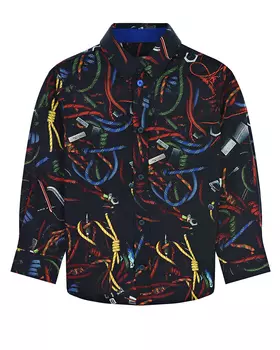 Рубашка с принтом "разноцветные веревки" Paul Smith детская