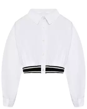 Рубашка укороченная, белая Monnalisa