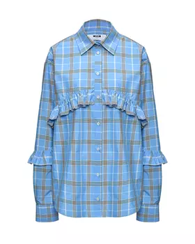 Рубашка в клетку, голубая MSGM