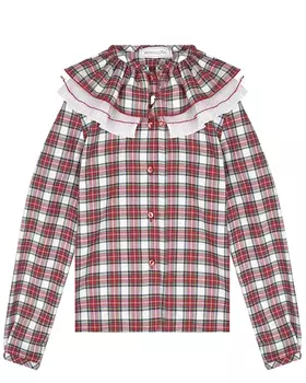 Рубашка в красно-синюю клетку Monnalisa детская
