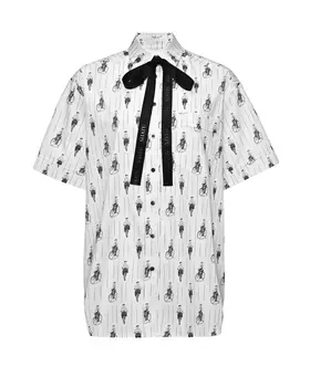 Рубашка в полоску с черным бантом Shatu